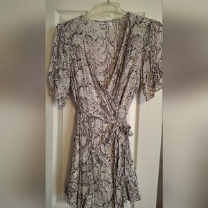 Reformation Beige Snake Prinint Dress